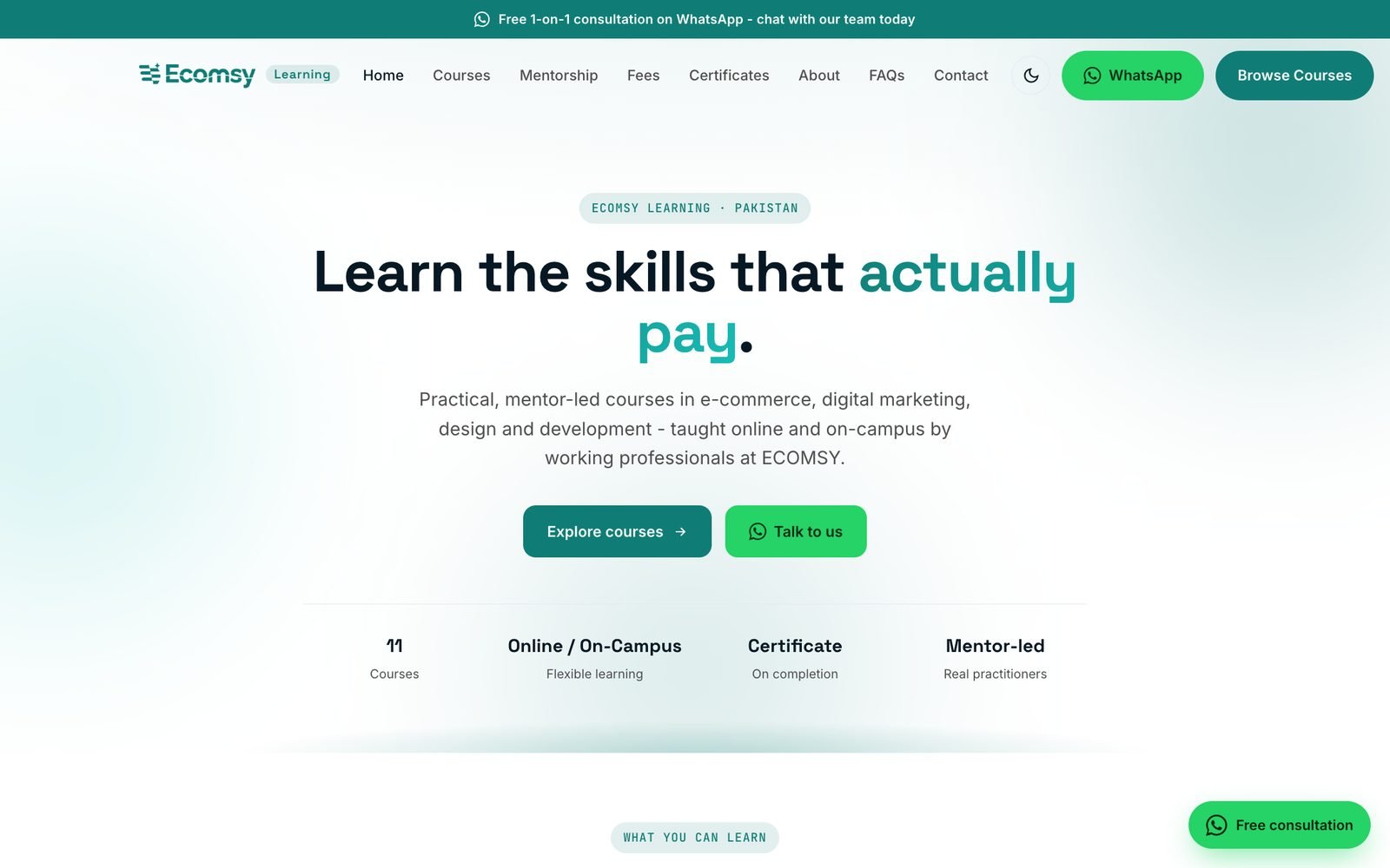 Ecomsy courses