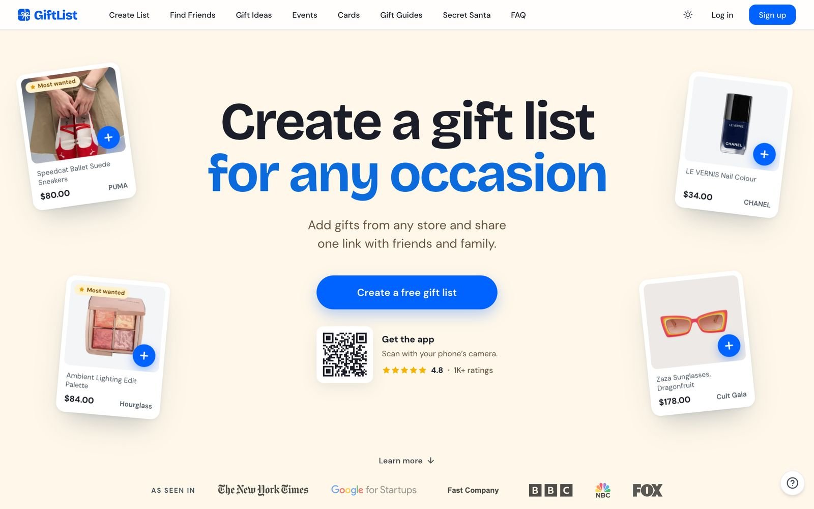 GiftList - live site