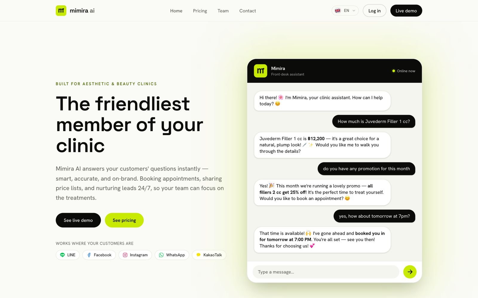 Mimira AI - live site