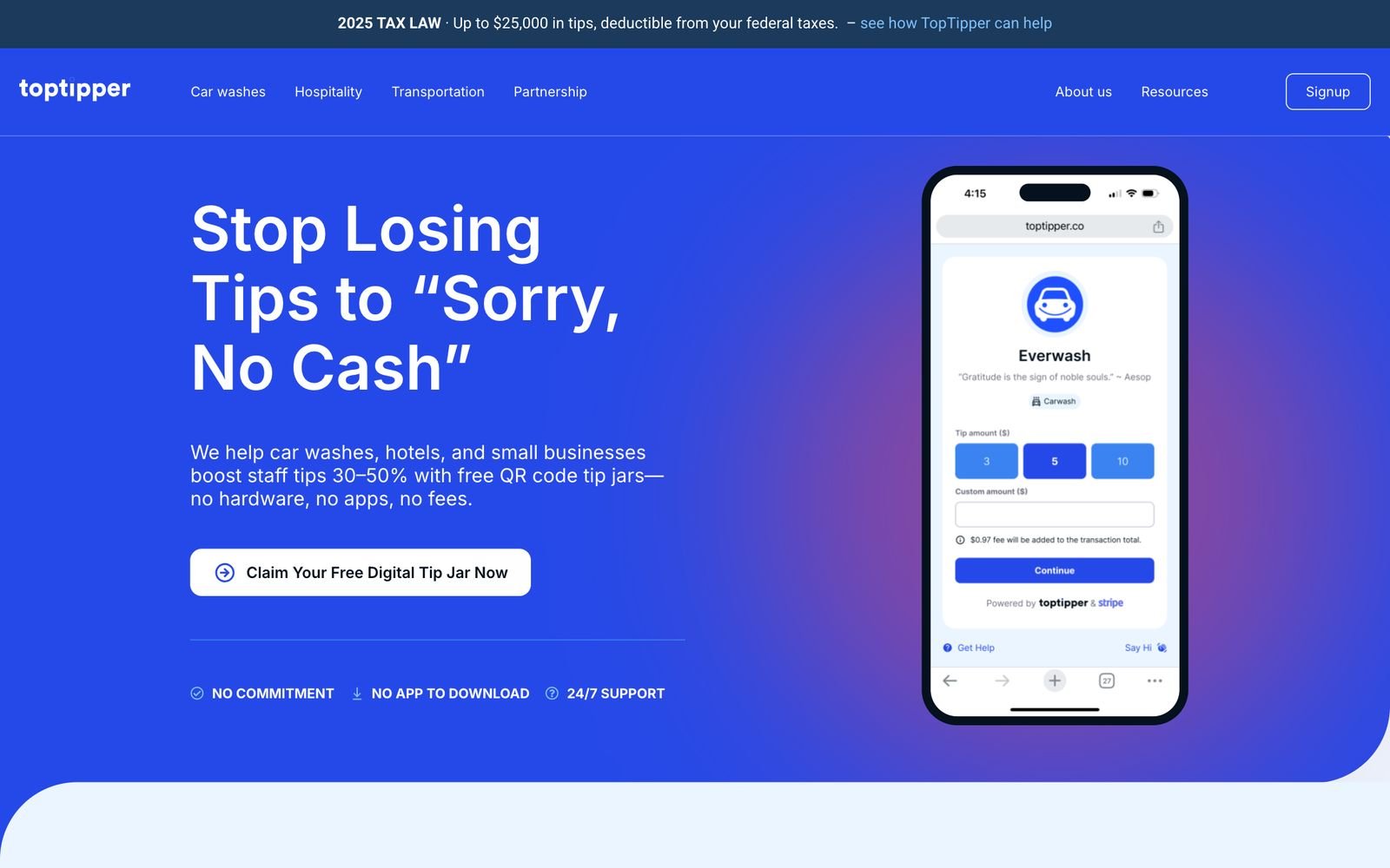TopTipper - live site